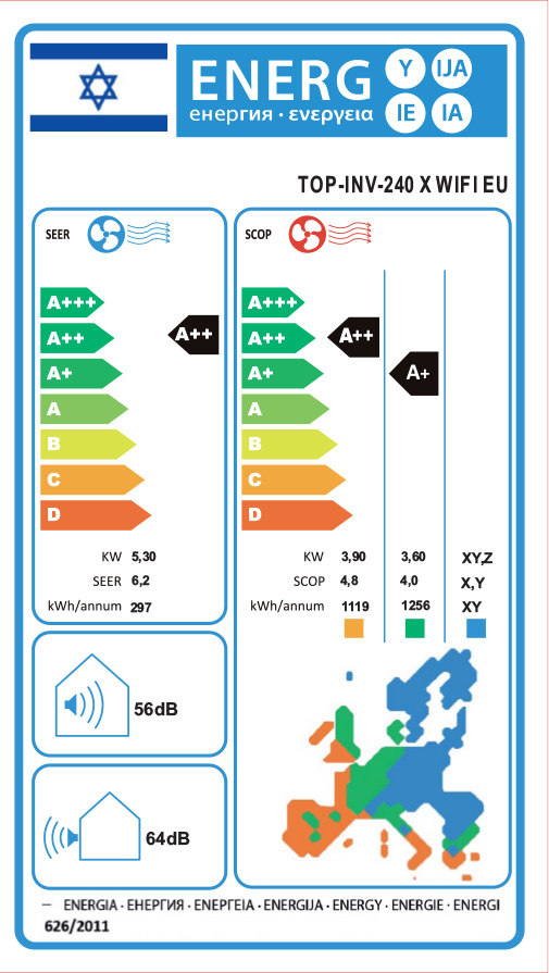 TOP INV 240 תווית אנרגיה